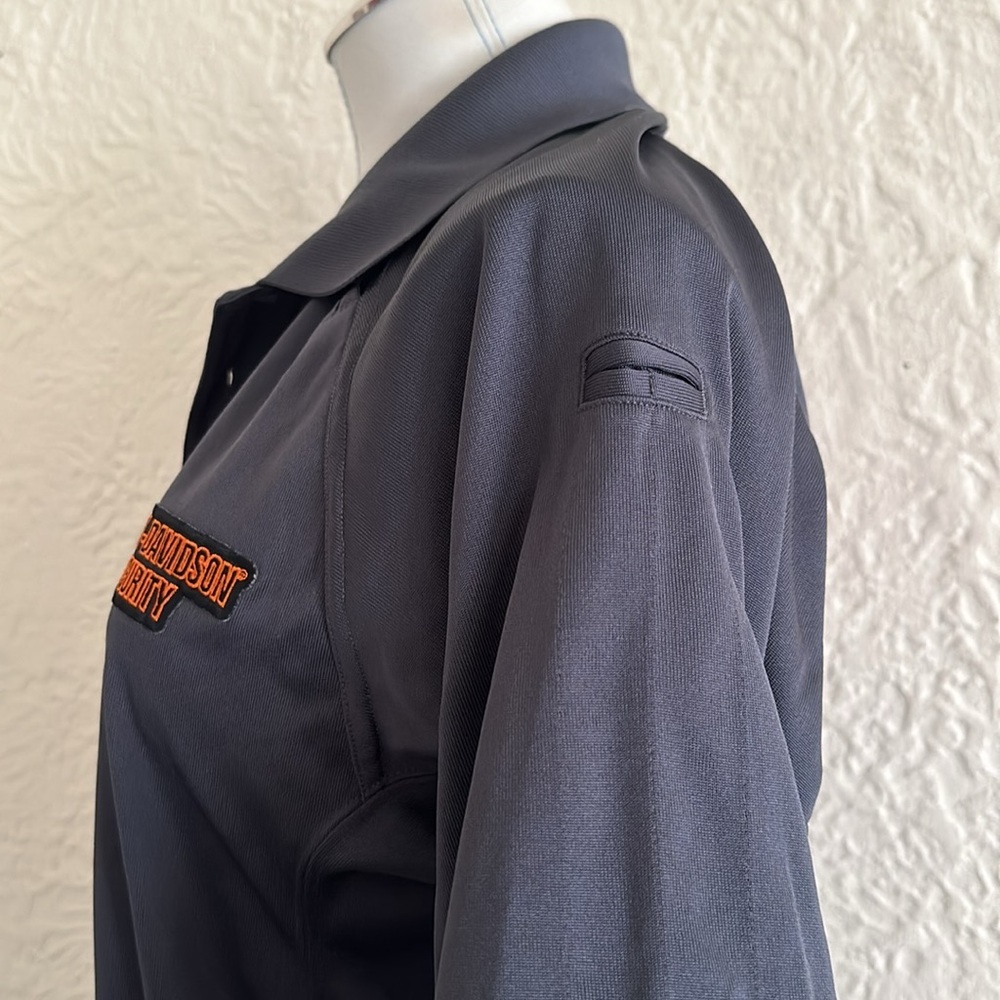 Harley-Davidson Genuine Work Wear Gray Polo Shirt Security 1 Logo - Picture 5 of 10